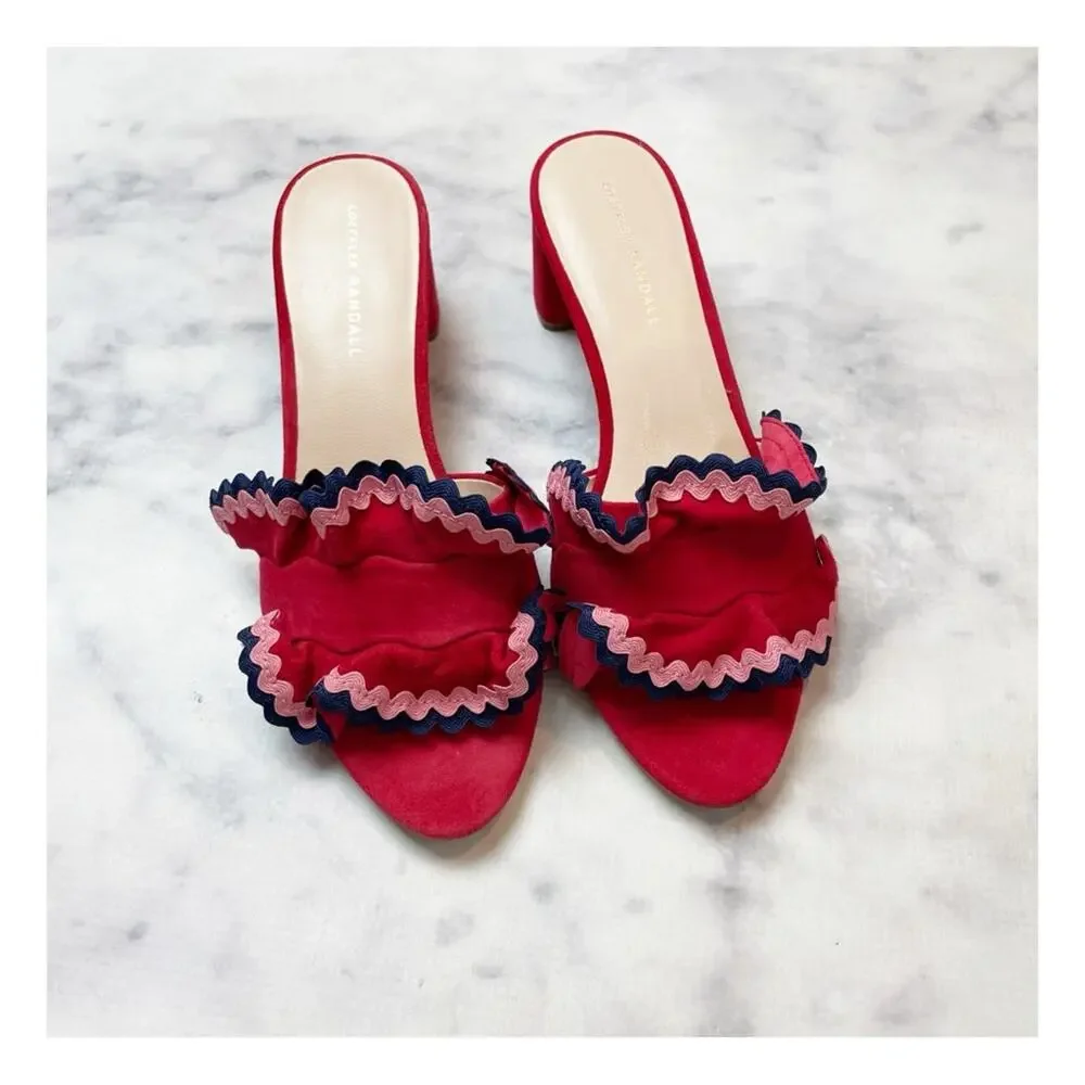 Loeffler Randall Vera Suede Ric Rac Slide Sandals 9.5 - Picture 4 of 11